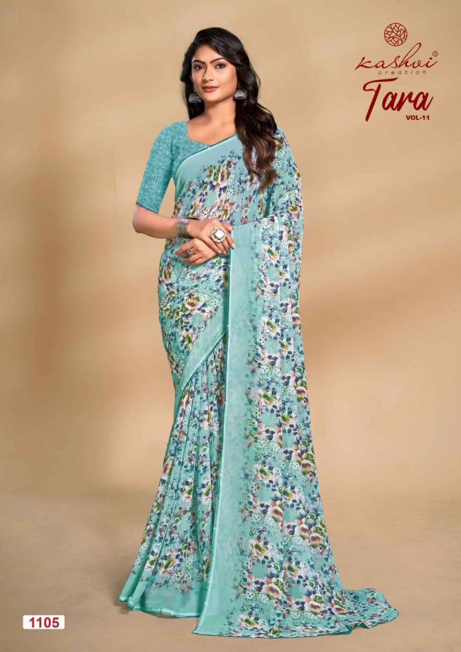 Tara Vol 11 By Kashvi Weightless Printed Sarees Wholesale Price In Surat